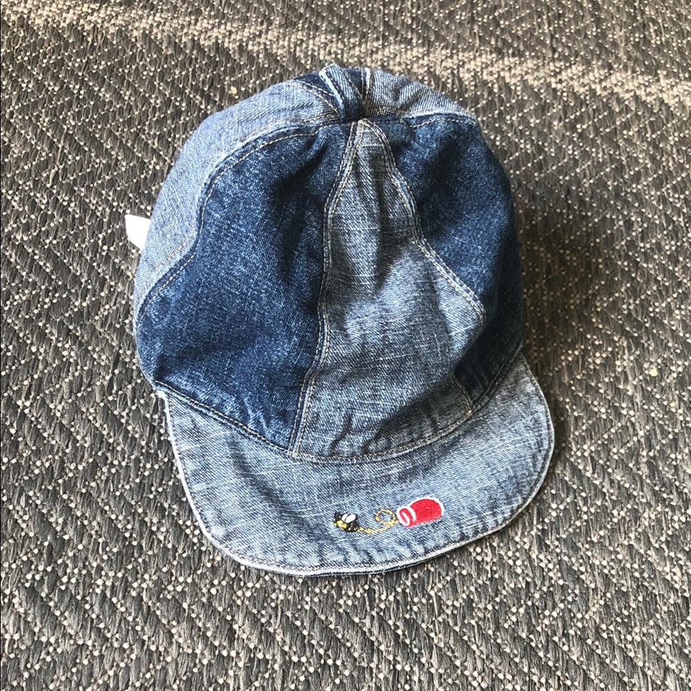 12 months Kids Denim Blue lined Patch Cap